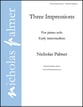 Three Impressions piano sheet music cover